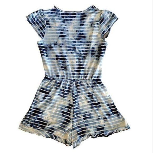 2 Short Sleeve Romper Shorts Sets Crochet Elephant Off Shoulder Size Med - Picture 2 of 12